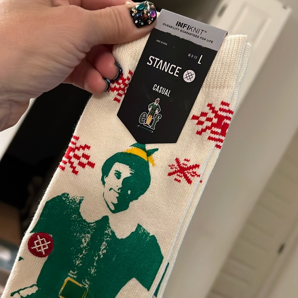 Stance Buddy the Elf Crew Socks Christmas Holiday Movie Fun Gift Mens Size Large